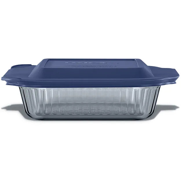 Pyrex® Colors Sculpted Tinted 8" Square Baking Dish with Plastic Lid, Smoke