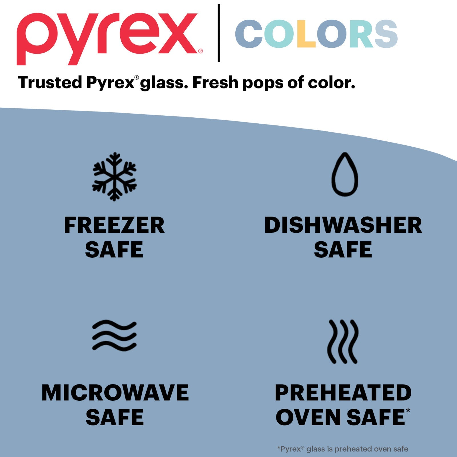 Pyrex® Simply Store® Tinted 6-piece Round Storage Value Pack with Blue Plastic Lids - Image 6
