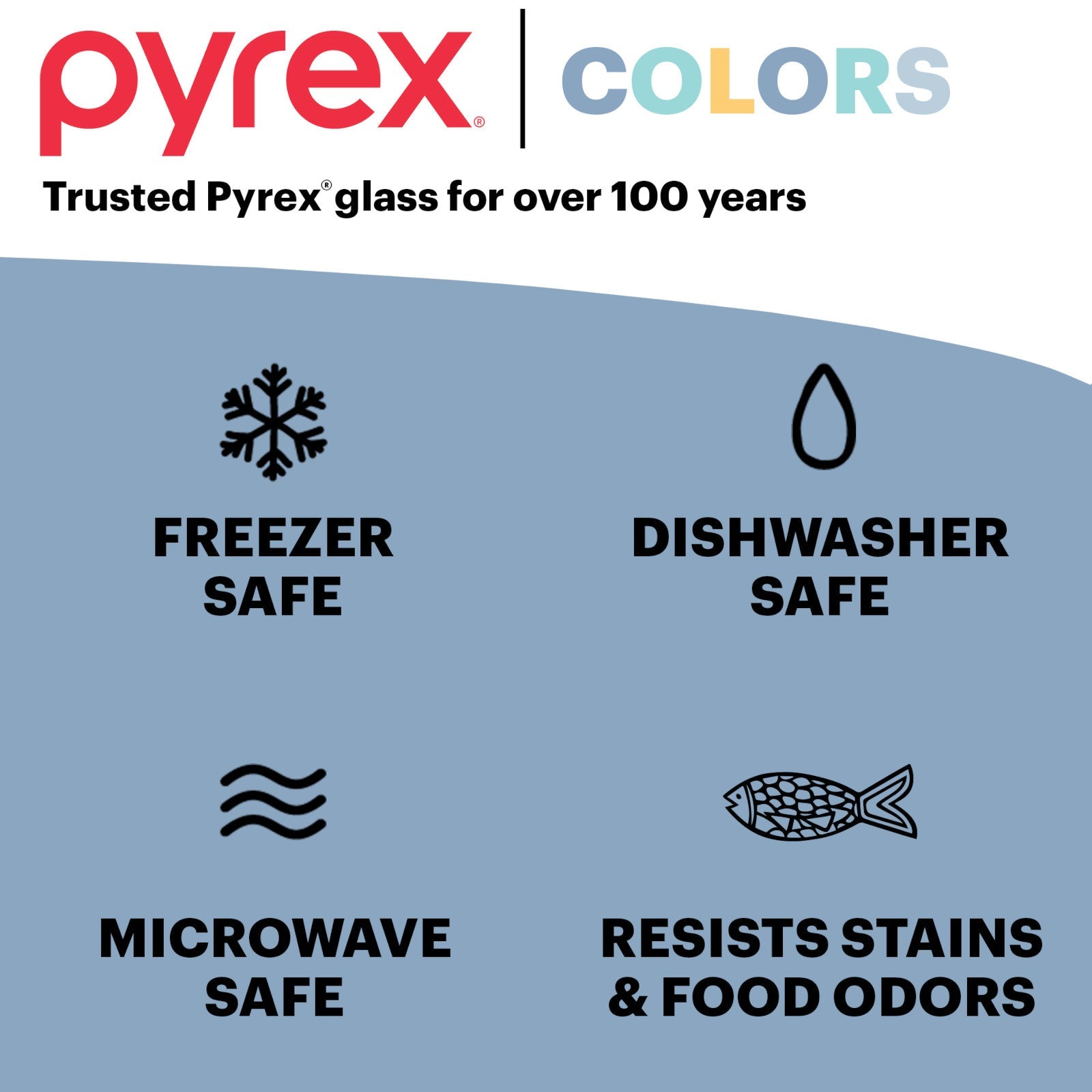Pyrex® Simply Store® Tinted 4-cup Round Storage with Blue Plastic Lid - Image 5