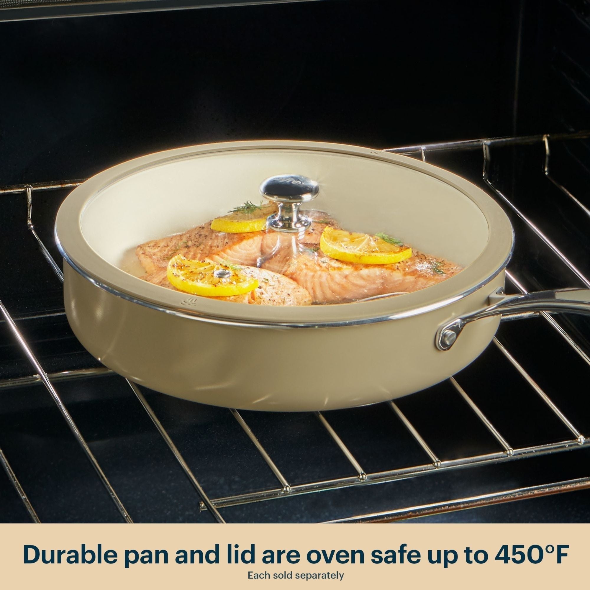 Pyrex® Ceramic Cookware 10.8-in/3.5qt Deep Fry Pan with Lid - Image 6